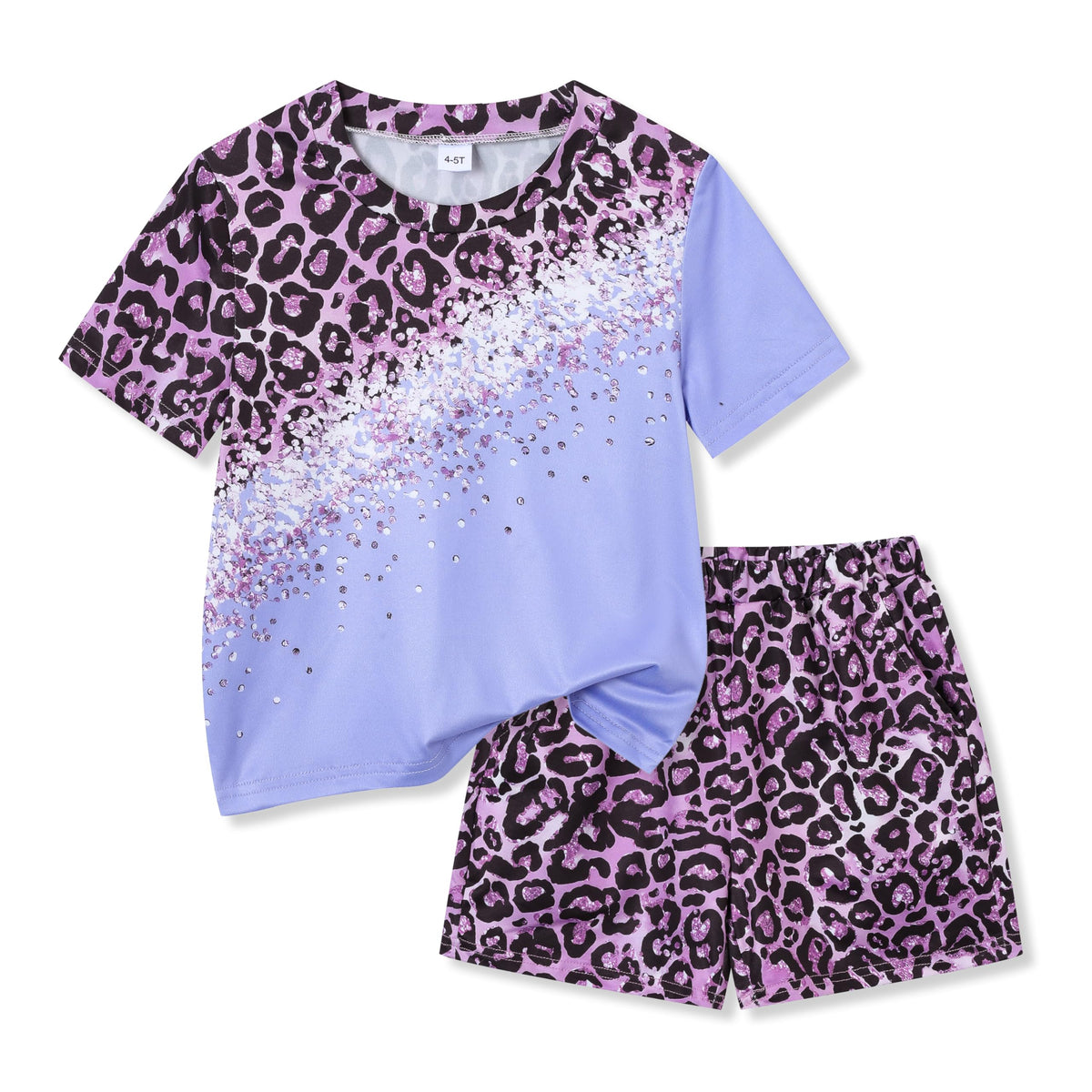 Axumity Kid Toddler Girl Clothes Summer Ruffle Sleeve Figure Graphic Shirt + Shorts Summer Outfits Set