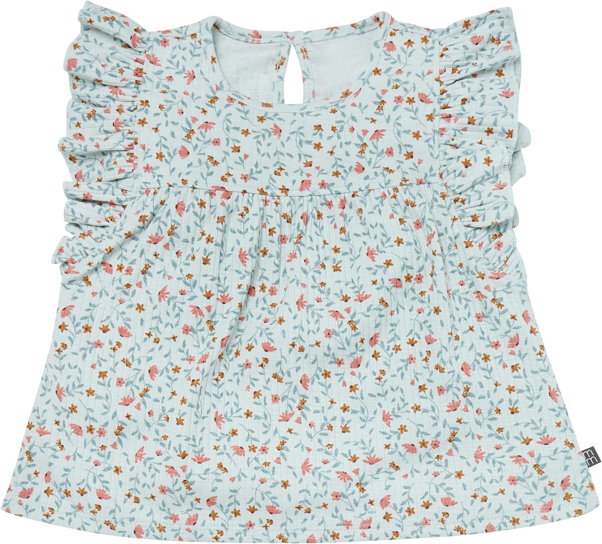Modern Moments by Gerber Baby Girls' 4-piece Set (2 Flutter Sleeve Top & 2 Ruffle Wide Leg Short)