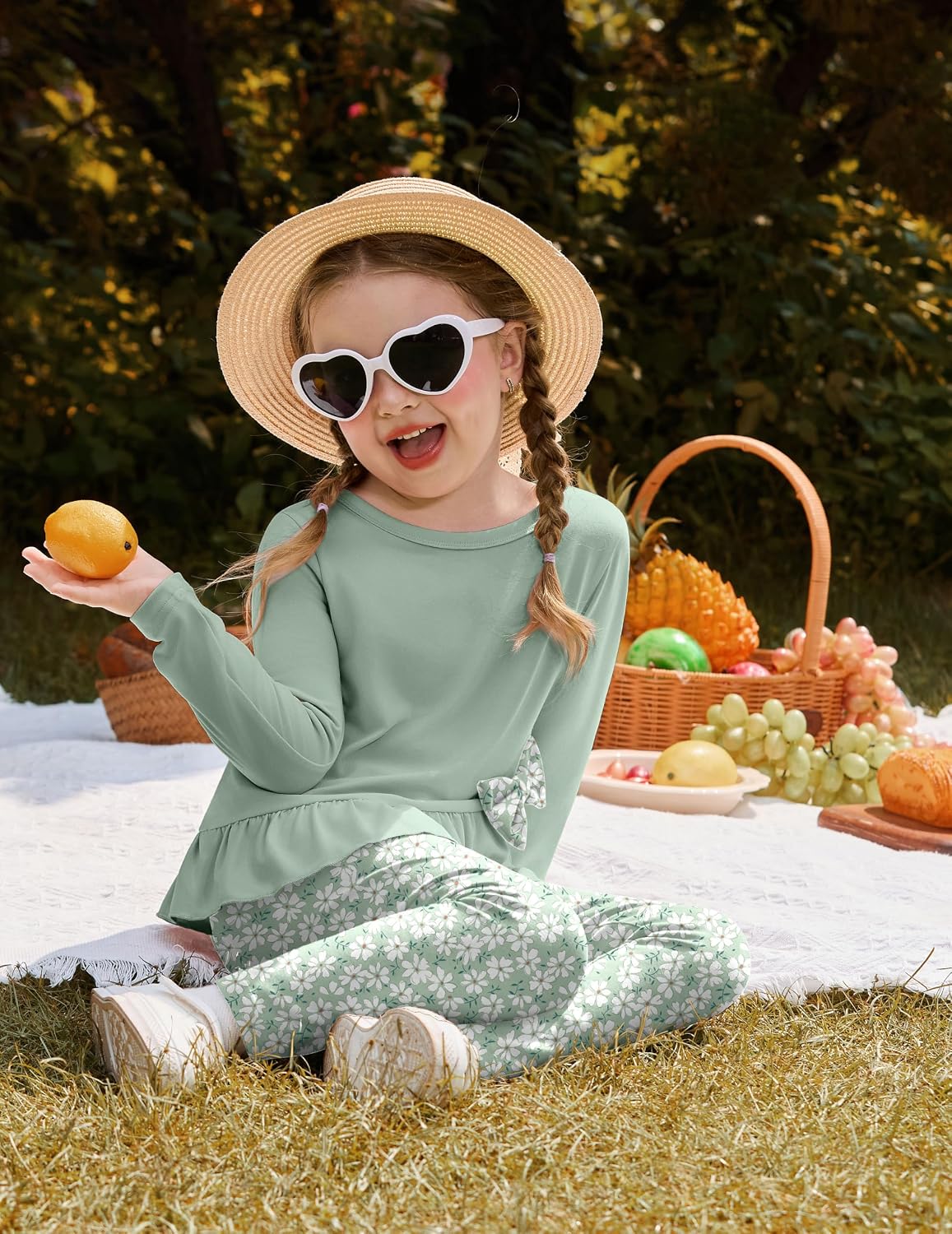 Arshiner Toddler Girl Clothes Fall Outfit Long Sleeve Tops Leggings Set