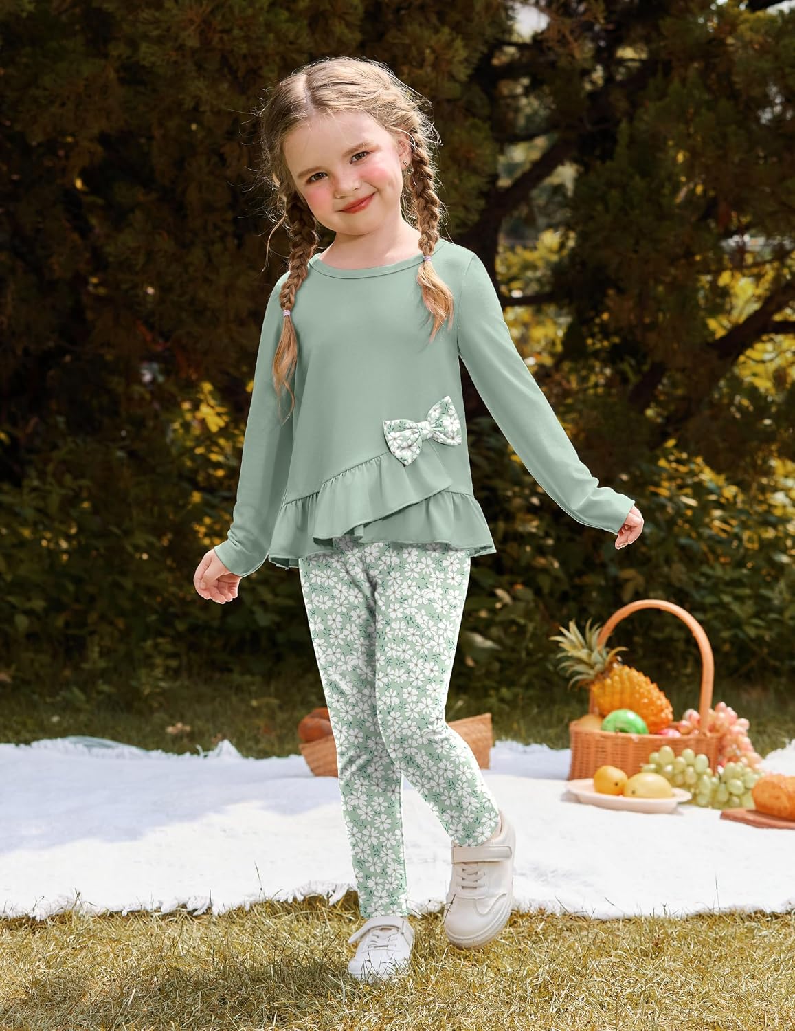 Arshiner Toddler Girl Clothes Fall Outfit Long Sleeve Tops Leggings Set