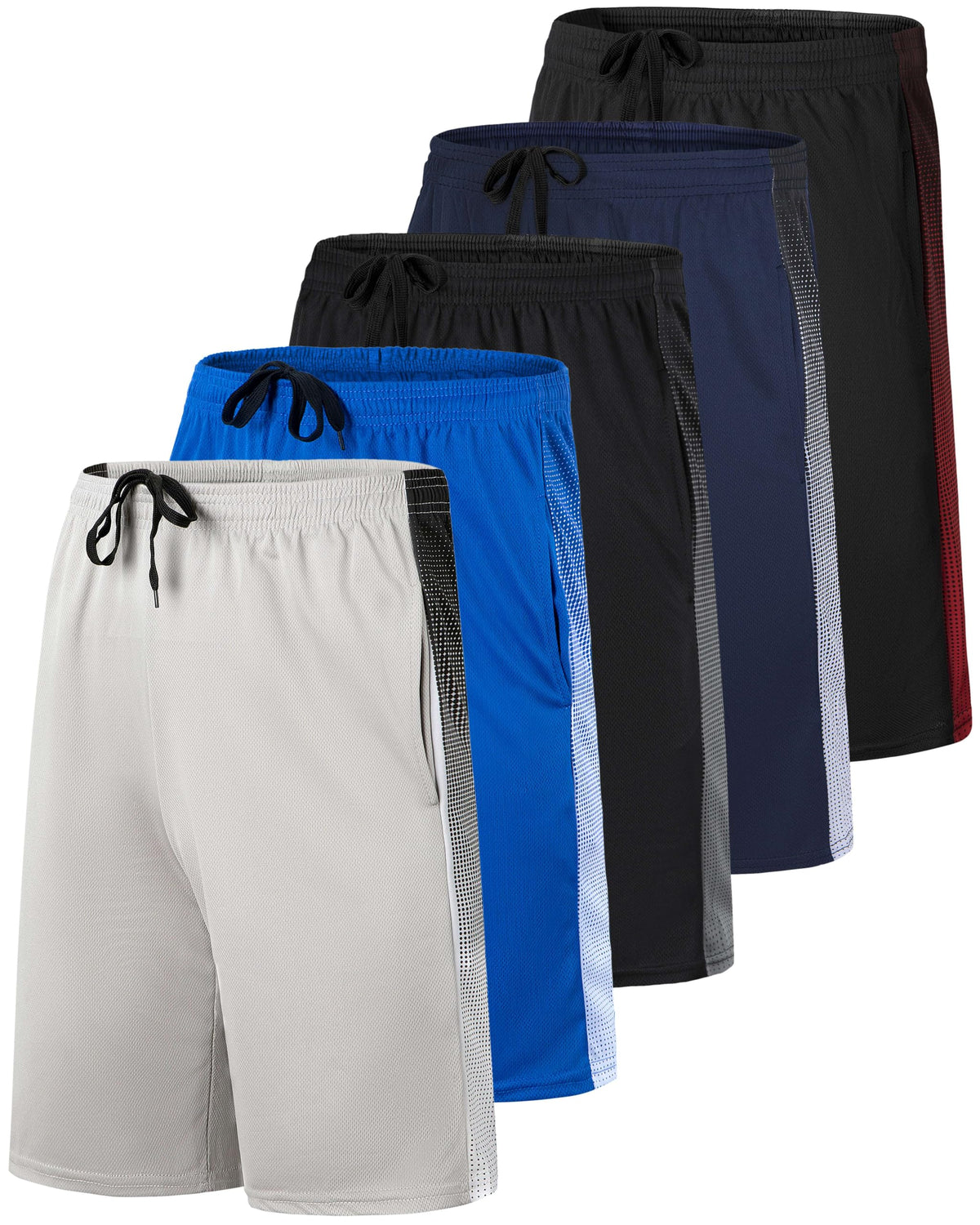 5 Pack Boys' Mesh Athletic Shorts Basketball Kids Soccer Sports Pockets