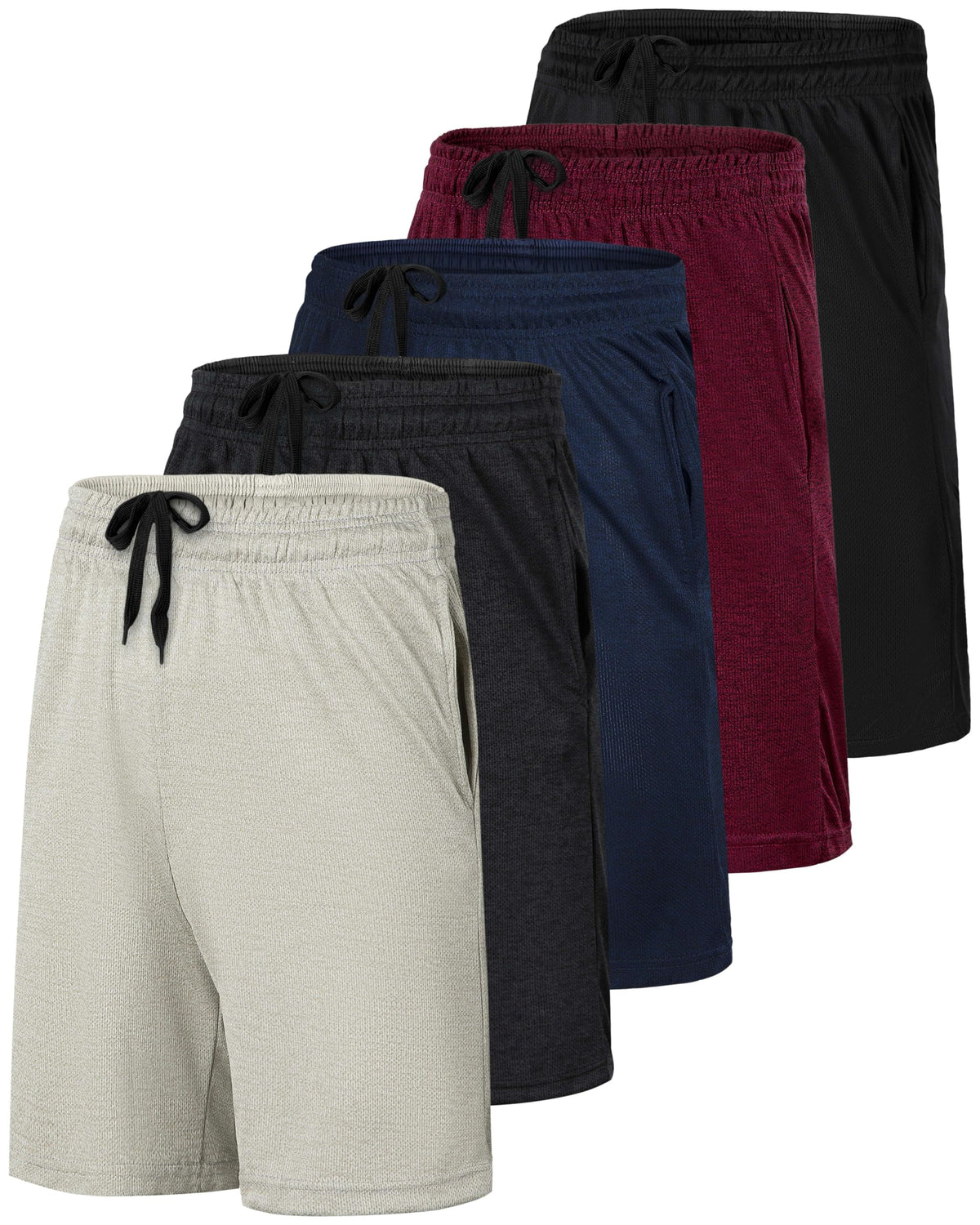 5 Pack Boys' Mesh Athletic Shorts Basketball Kids Soccer Sports Pockets