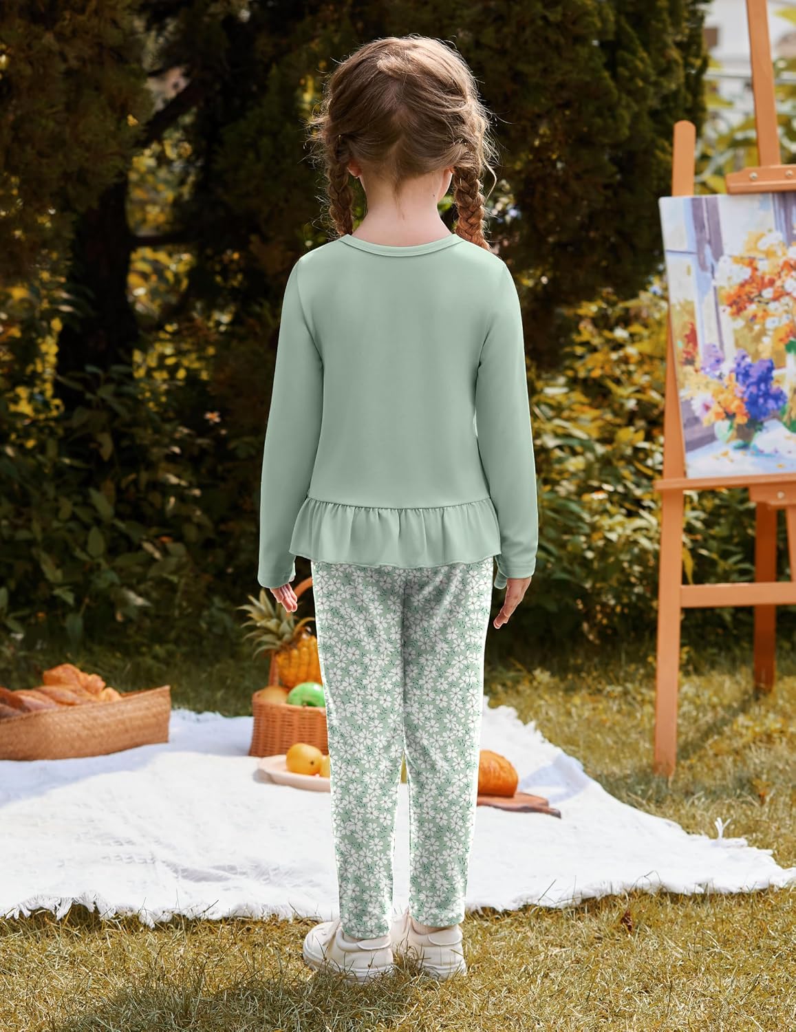 Arshiner Toddler Girl Clothes Fall Outfit Long Sleeve Tops Leggings Set