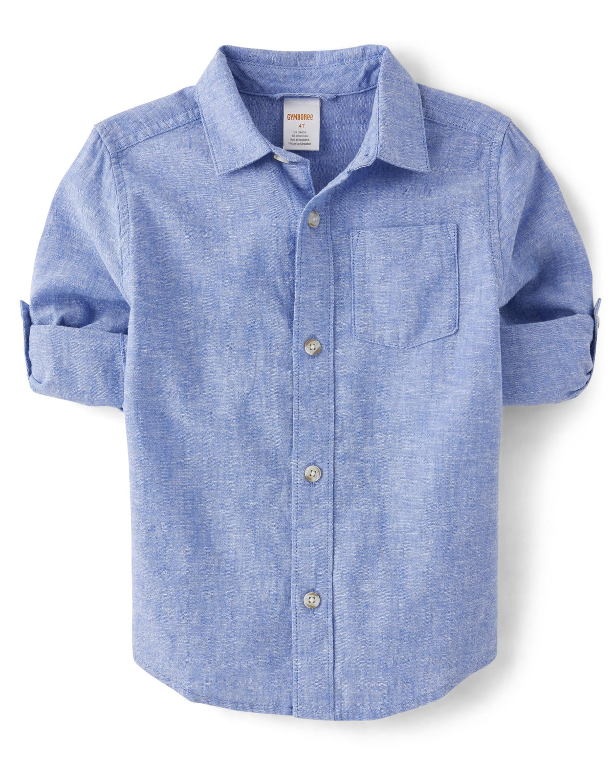 Gymboree boys And Toddler Long Sleeve Linen Button Up Shirt