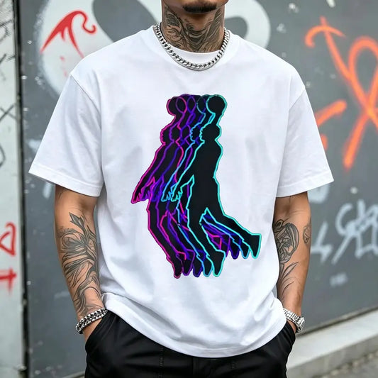 [100% Soft Cotton] Men's Basketball T-Shirt, Fashion T Shirts, Breathable Crew Neck Top, Unisex Gift-Ready Apparel for Youth Players