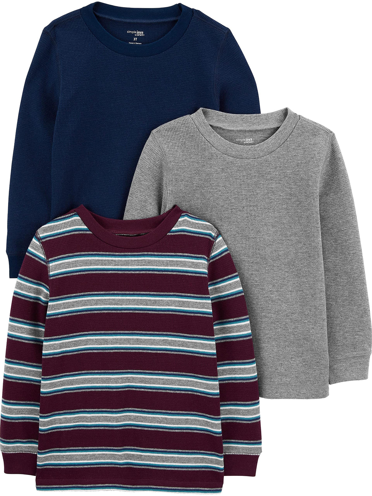 Simple Joys by Carter's Boys 3-Pack Thermal Long Sleeve Shirts