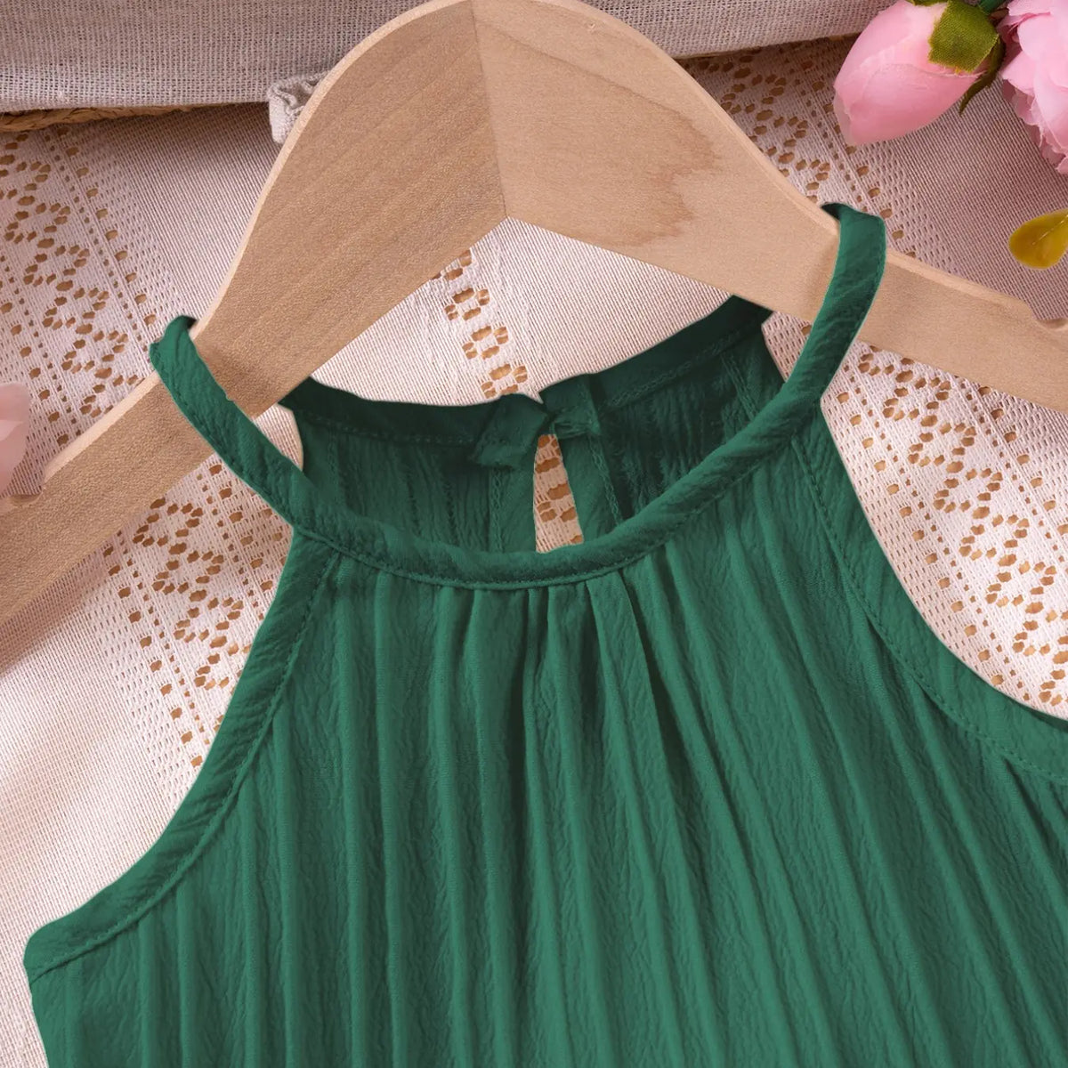 2pcs Girls Summer Fashion Sleeveless Casual Top Pure Color Shorts Comfortable Two-Piece Kids Clothing Clothes Kids