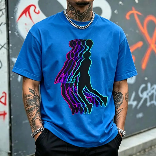 [100% Soft Cotton] Men's Basketball T-Shirt, Fashion T Shirts, Breathable Crew Neck Top, Unisex Gift-Ready Apparel for Youth Players