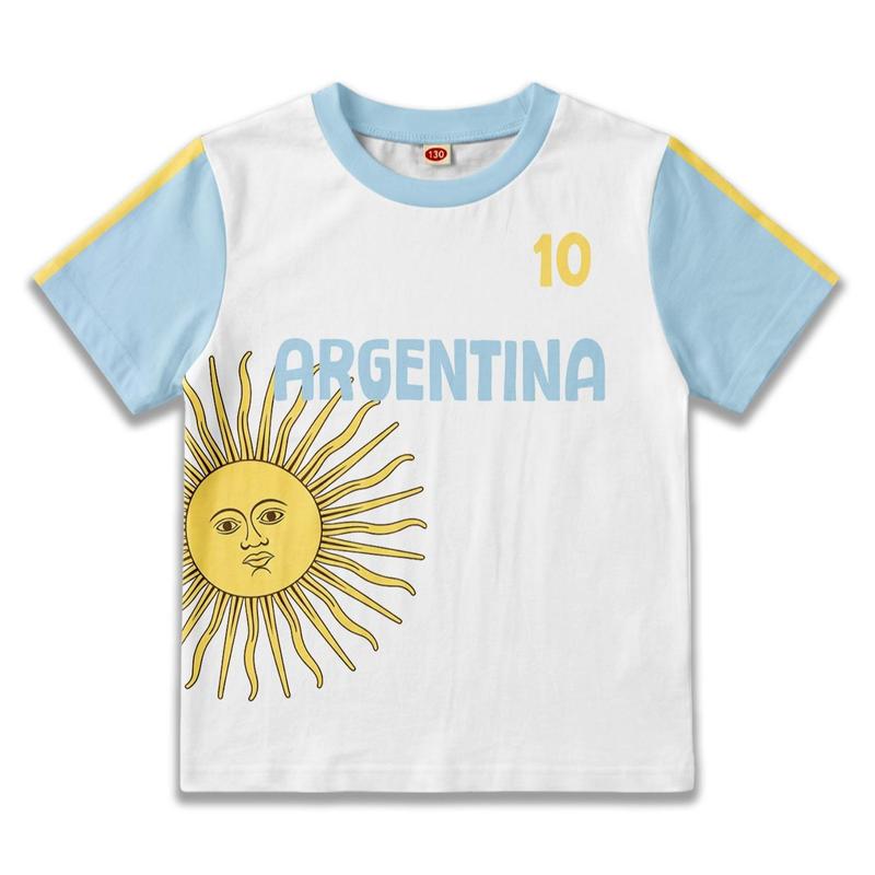 Kids Soccer T-shirt Boys Girls Summer Tee Sport Fans Casual Top Country Graphic Print Tshirt Graphic Printed Tees Cool Graphic Tee