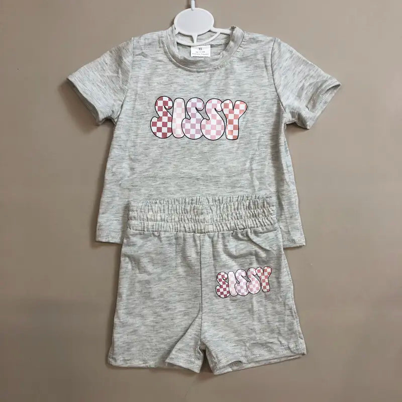 Girls' Easter-Ready Cotton-Rich Top & Shorts Set, 5% Spandex Blend Bends Easily, Cotton-Rich Fabric Feels Natural, Top and Shorts Simplify Outfit Days, Kids' Summer Clothing, Bow Detail, Slight Stretch, Ruffle Skirt Shorts